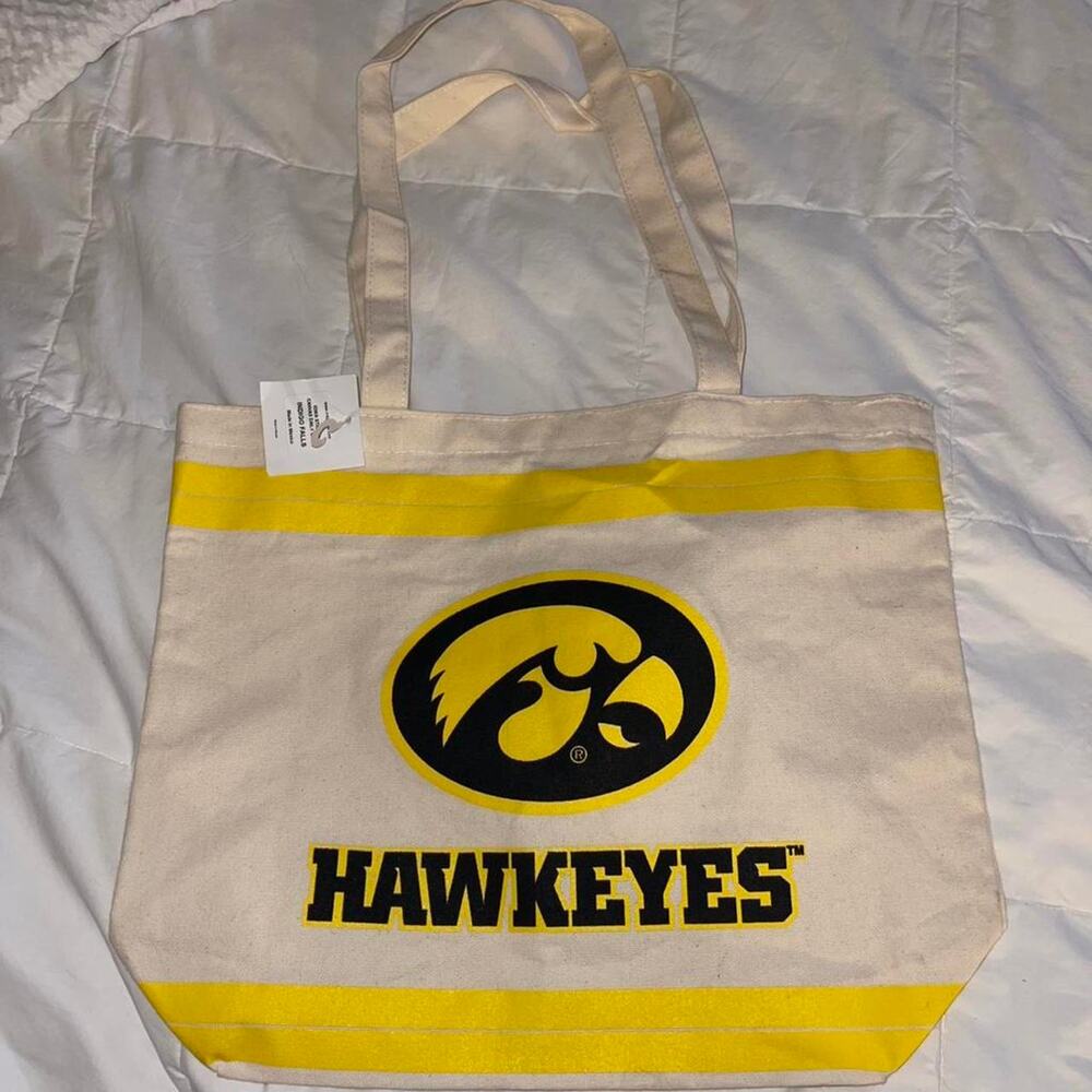 Hawkeyes Cream and Yellow Canvas Tote Bag